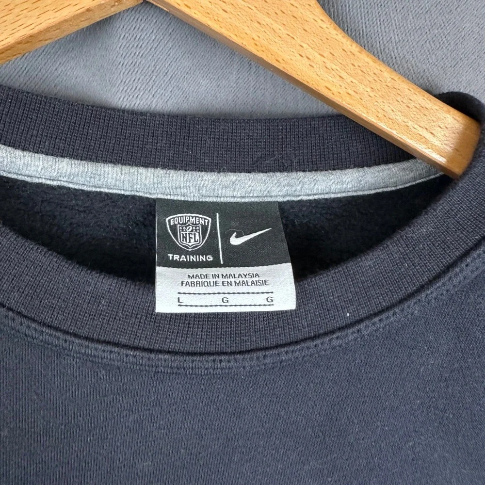 Nike NFL Training Carolina Panthers Sweatshirt Black Blue Embroidered Mens L